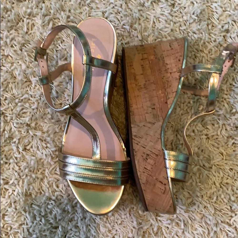 Kate spade gold wedges size 8